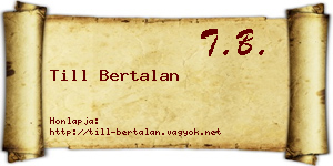Till Bertalan névjegykártya